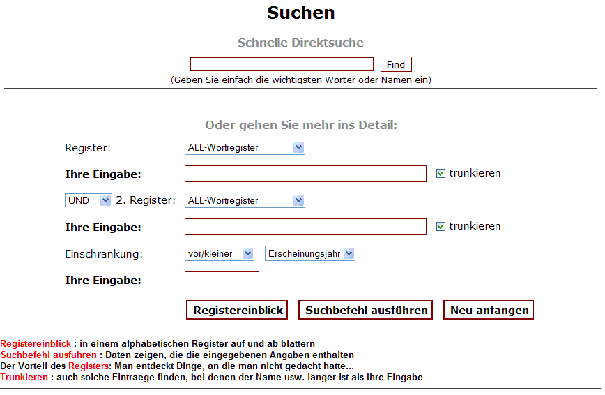 Suchformular