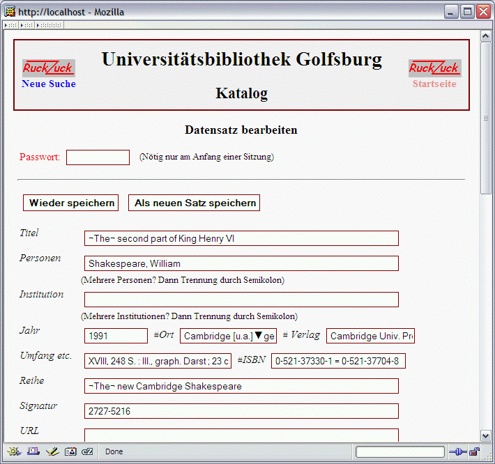phpac Bearbeitungsformular